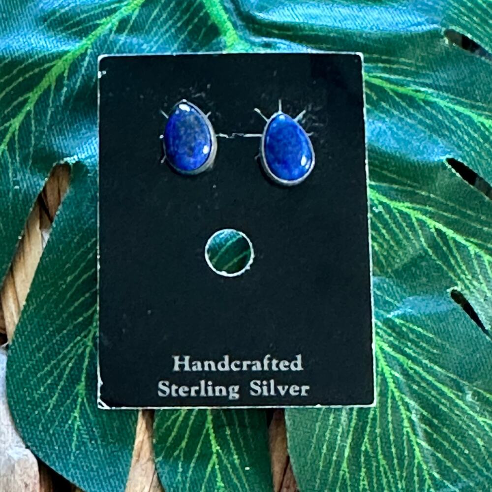 BOGO FREE Blue stone STERLING stud earrings